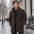 Vanguard – Tailored Dual-Collar Wool Overcoat (Dark Brown) - MattiaCremasco
