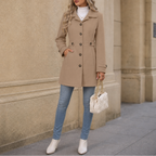 Women's Tailored Trench Coat with Shaped Waist