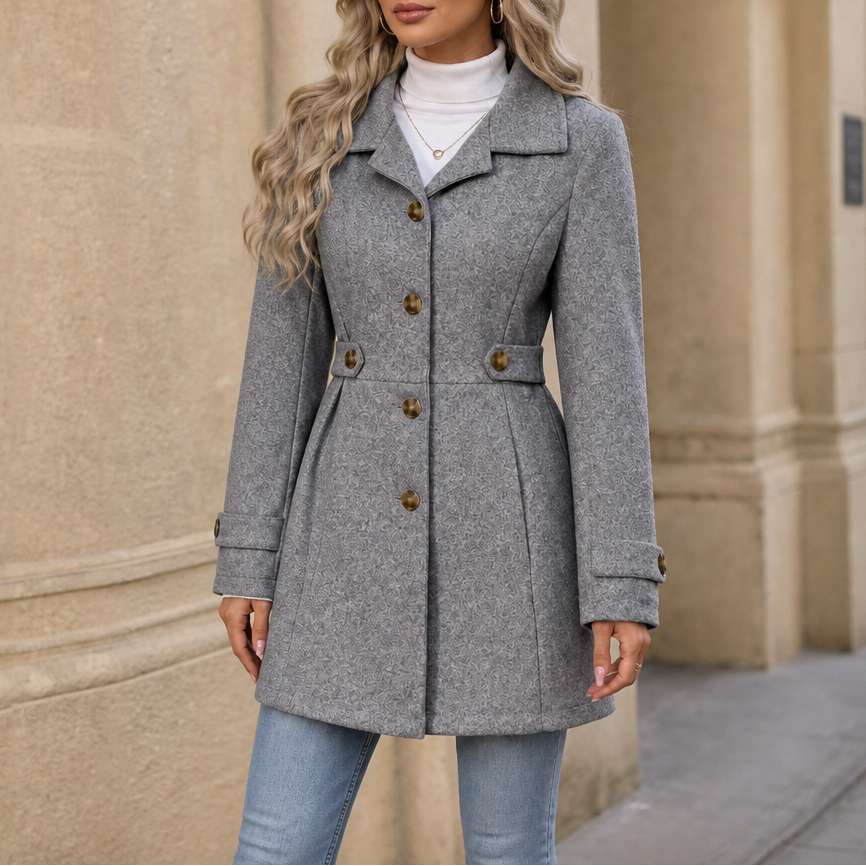 Women's Tailored Trench Coat with Shaped Waist