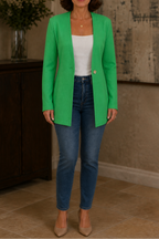 Women's V-Neck Single-Button A-Line Blazer