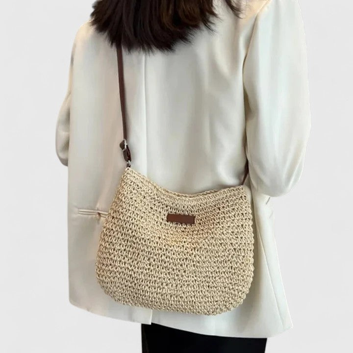 Women's Woven Hobo Crossbody Bag with Adjustable Strap