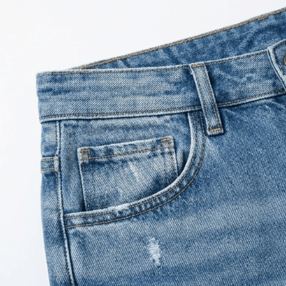 Women's Cropped Straight Leg Jeans with Fringed Hems - Mattia Cremasco