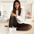 Women's Fleece-Lined Sheer-Effect Winter Tights - Mattia Cremasco