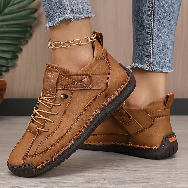 Women's High-Top Lace-Up Sneakers with Ankle Strap - Mattia Cremasco