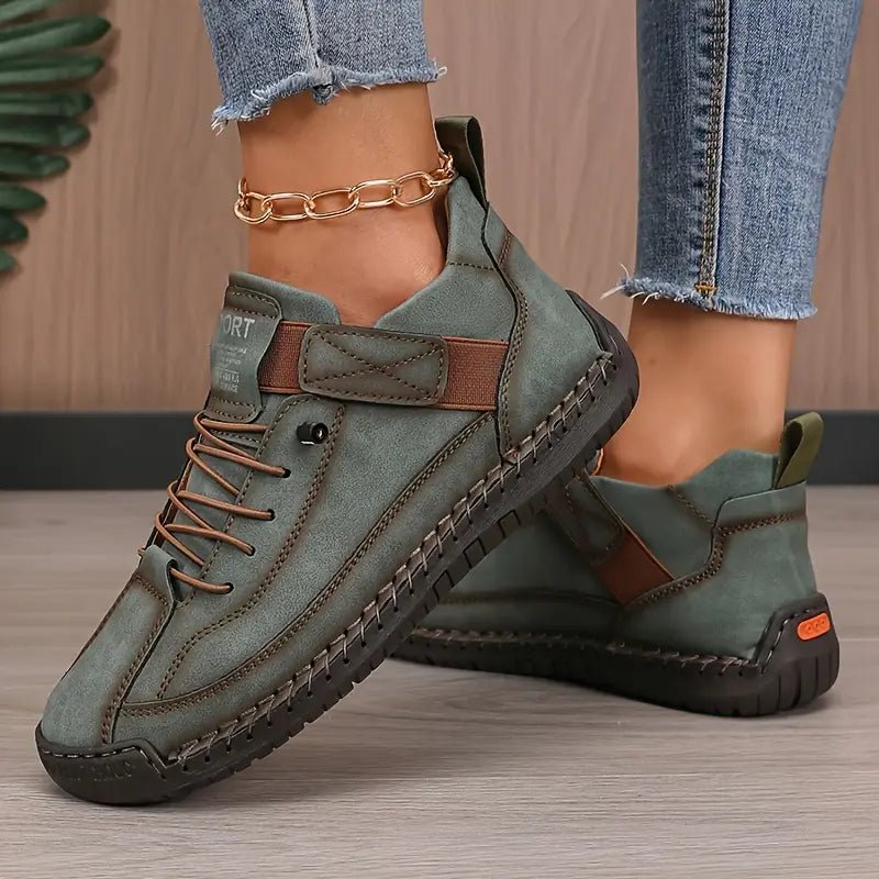 Women's High-Top Lace-Up Sneakers with Ankle Strap - Mattia Cremasco