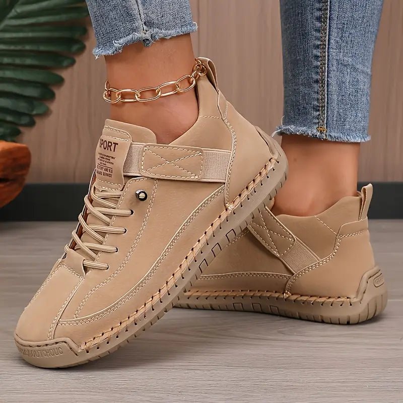 Women's High-Top Lace-Up Sneakers with Ankle Strap - Mattia Cremasco