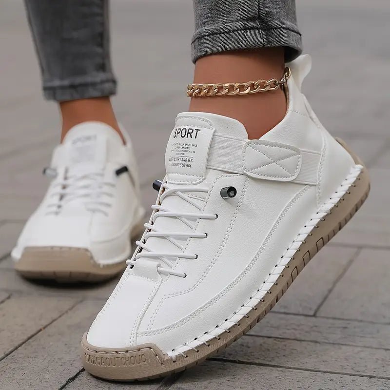 Women's High-Top Lace-Up Sneakers with Ankle Strap - Mattia Cremasco