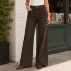 Women's High-Waisted Wide Leg Jeans with Five Pockets - Mattia Cremasco