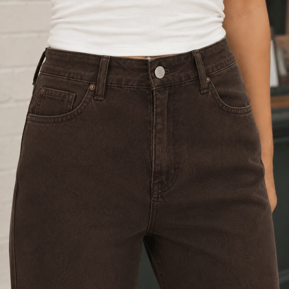 Women's High-Waisted Wide Leg Jeans with Five Pockets - Mattia Cremasco