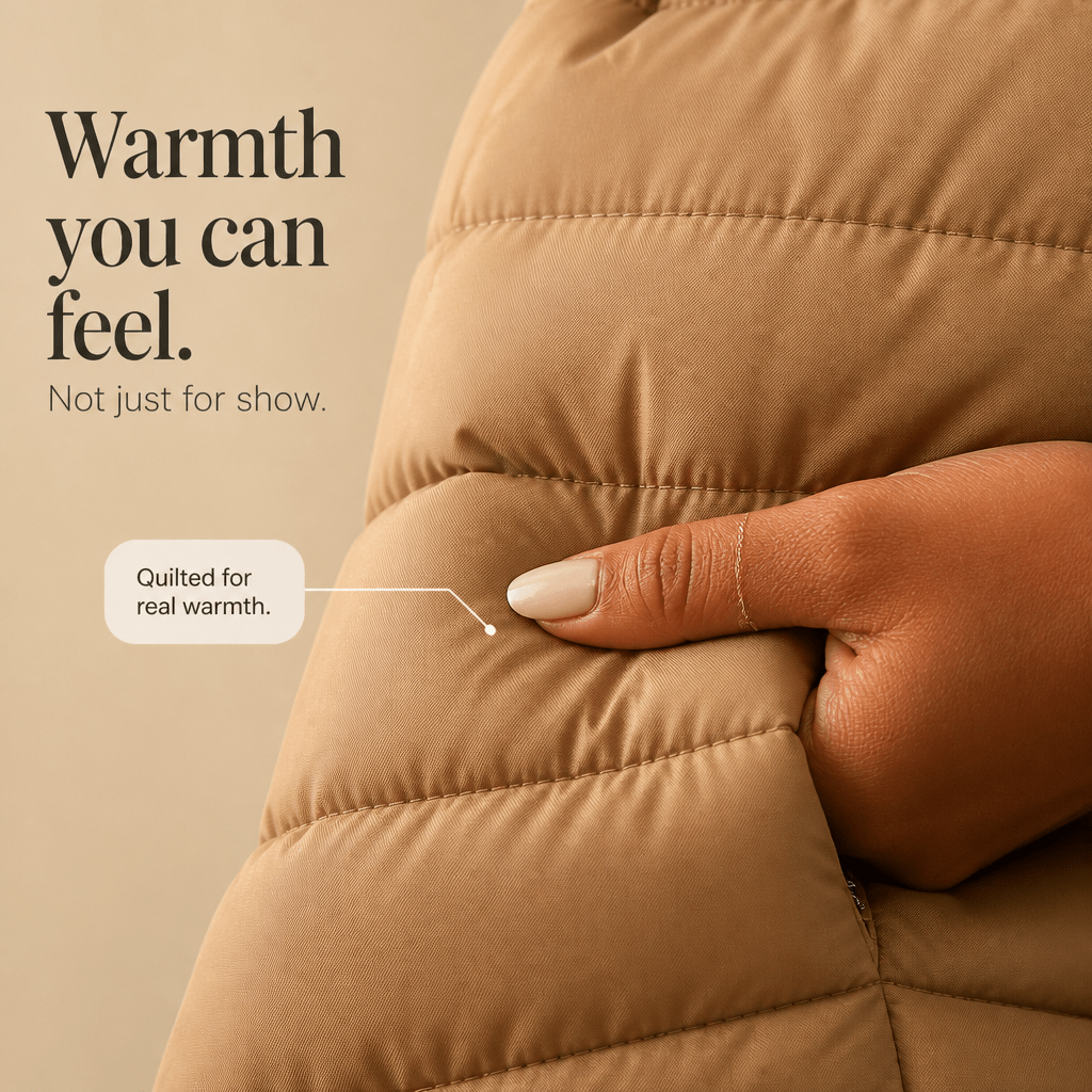 Women's Hooded Quilted Jacket with Knit Sleeves - Mattia Cremasco