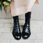Women's Lace-Up Pointed Toe Ankle Boots - Mattia Cremasco