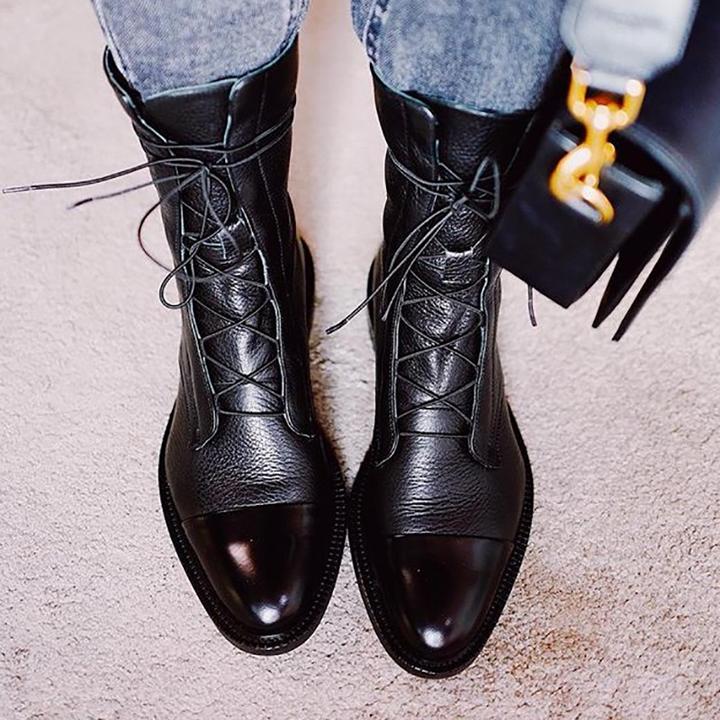 Women's Lace-Up Pointed Toe Ankle Boots - Mattia Cremasco