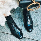 Women's Lace-Up Pointed Toe Ankle Boots - Mattia Cremasco