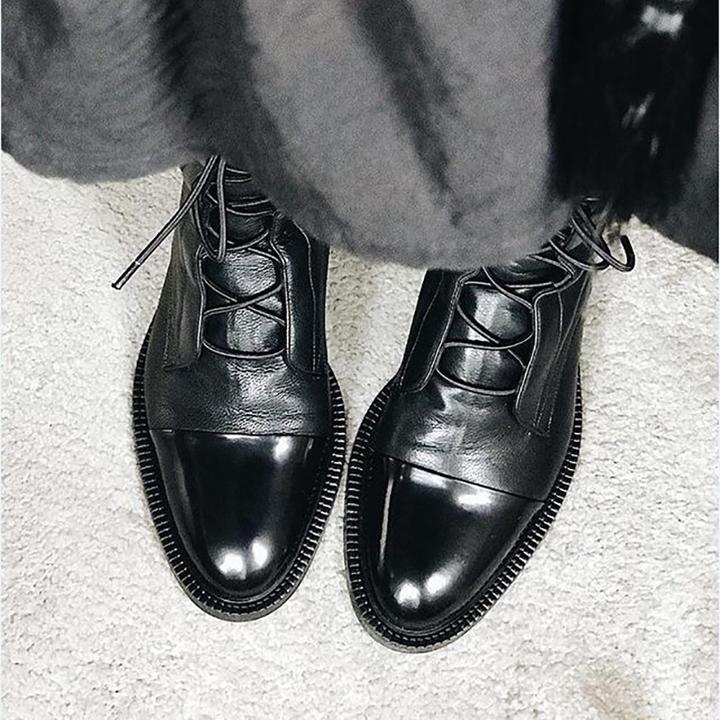 Women's Lace-Up Pointed Toe Ankle Boots - Mattia Cremasco