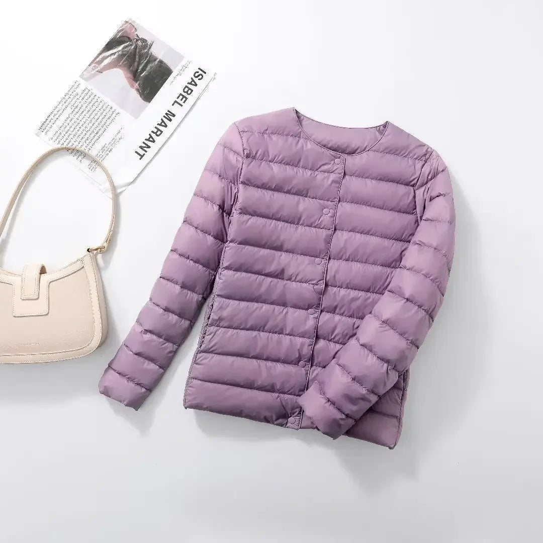 Women's Lightweight Quilted Jacket with Snap Front - Mattia Cremasco