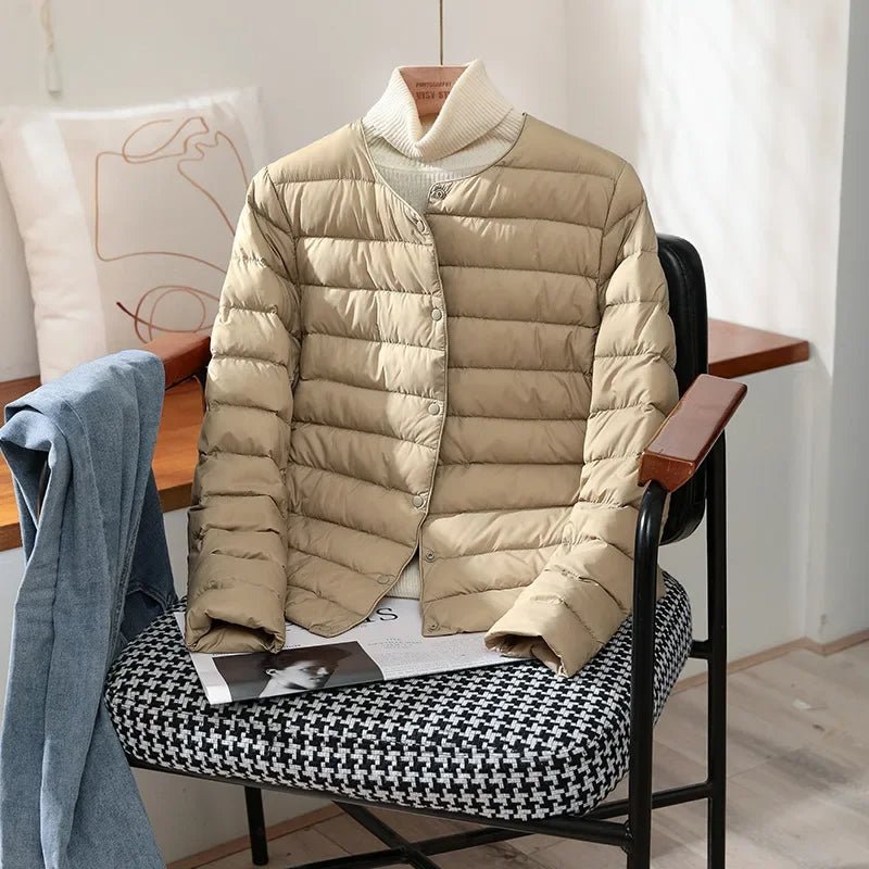 Women's Lightweight Quilted Jacket with Snap Front - Mattia Cremasco