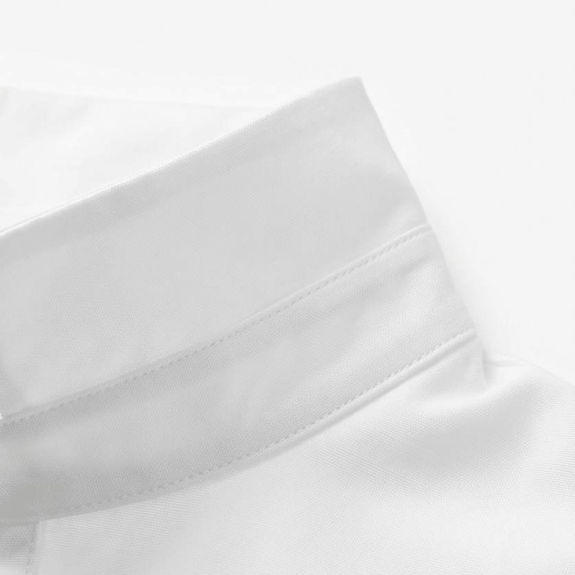 Women's Oversized Button-Front Blouse with Stand Collar - Mattia Cremasco