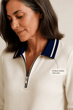 Women's Quarter-Zip Collared Sweatshirt Dress - Mattia Cremasco