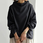 Women's Soft High-Neck Knit Top with Relaxed Fit - Mattia Cremasco