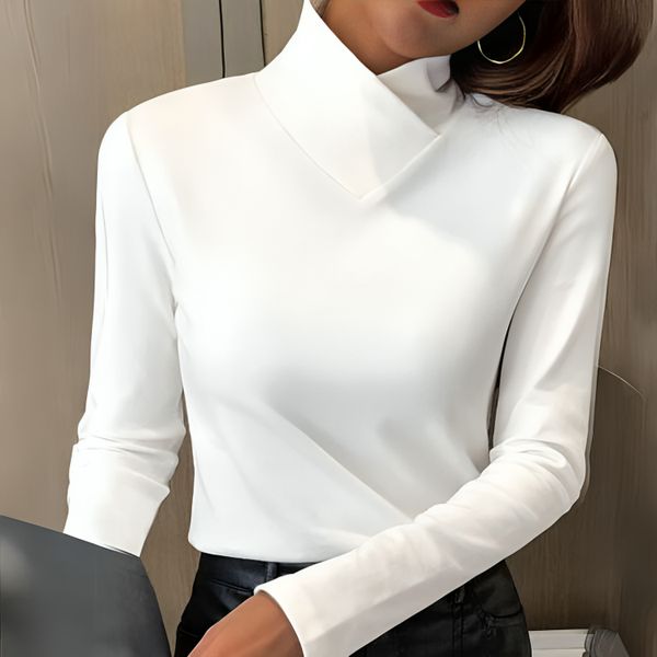 Women's Soft-Touch Turtleneck with Sculpted Neckline - Mattia Cremasco