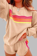 Women's Striped Long Sleeve Pajama Shorts Set - Mattia Cremasco