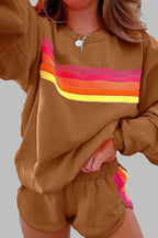 Women's Striped Long Sleeve Pajama Shorts Set - Mattia Cremasco