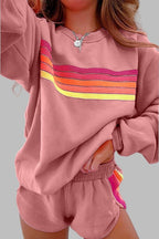 Women's Striped Long Sleeve Pajama Shorts Set - Mattia Cremasco