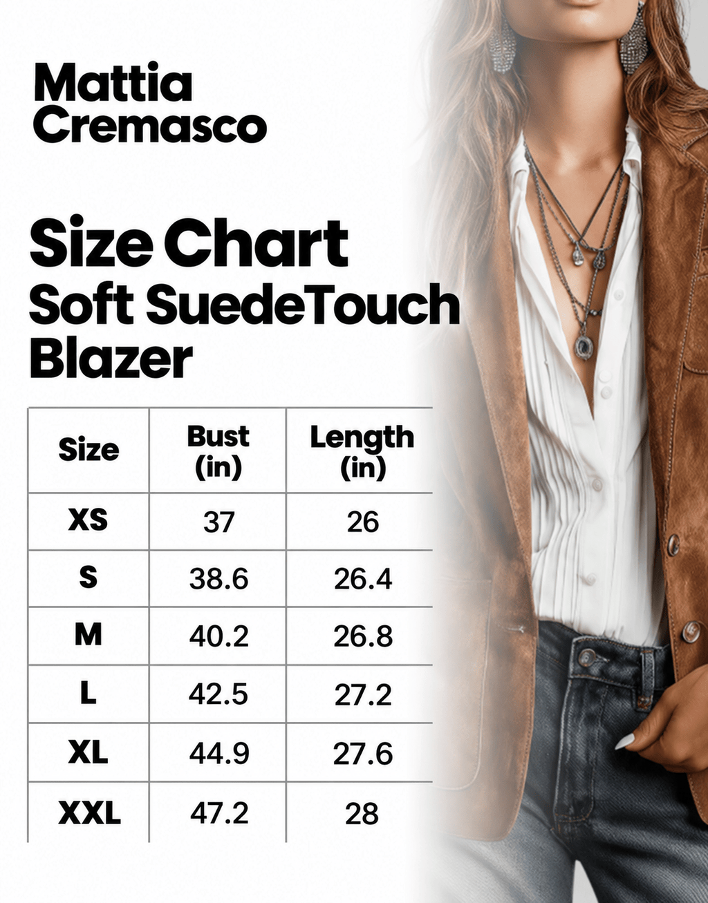 Women's Suede-Effect Blazer with Notched Lapels - Mattia Cremasco