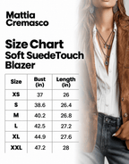 Women's Suede-Effect Blazer with Notched Lapels - Mattia Cremasco