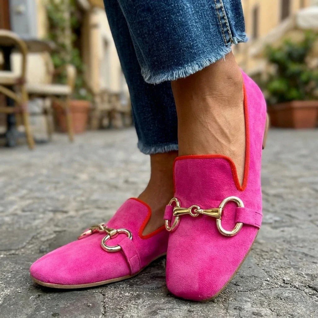 Women's Suede Horsebit Loafers with Metal Detail - Mattia Cremasco