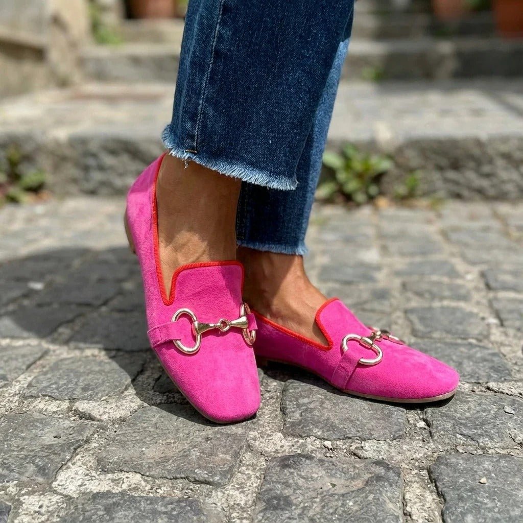 Women's Suede Horsebit Loafers with Metal Detail - Mattia Cremasco