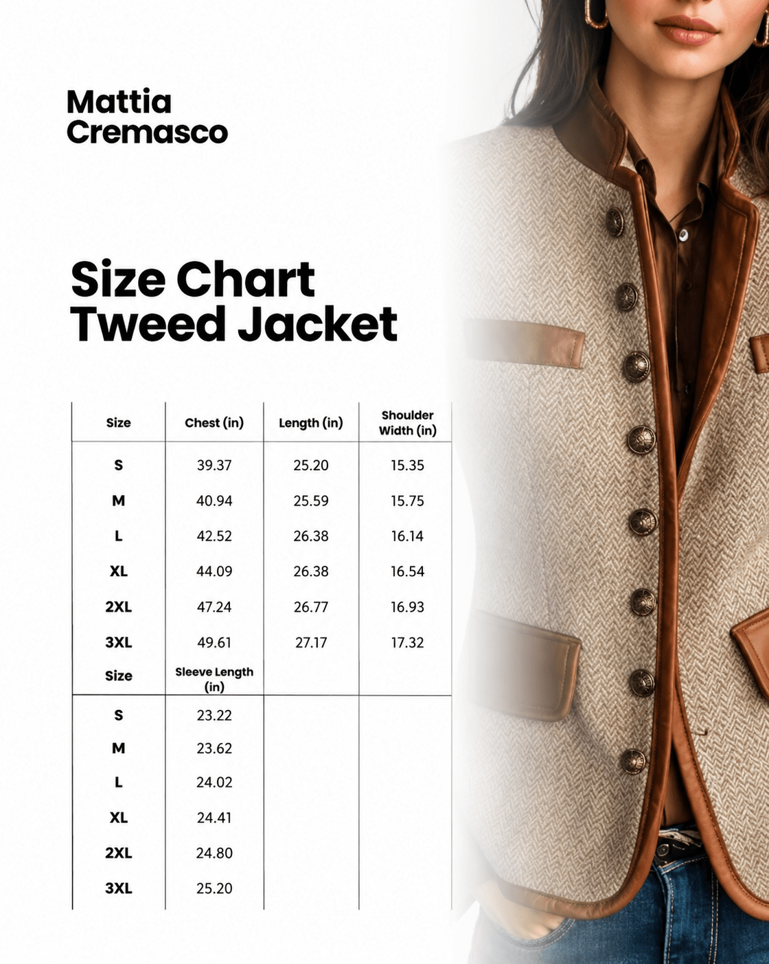 Women's Tailored Tweed Jacket with Contrast Trim - Mattia Cremasco
