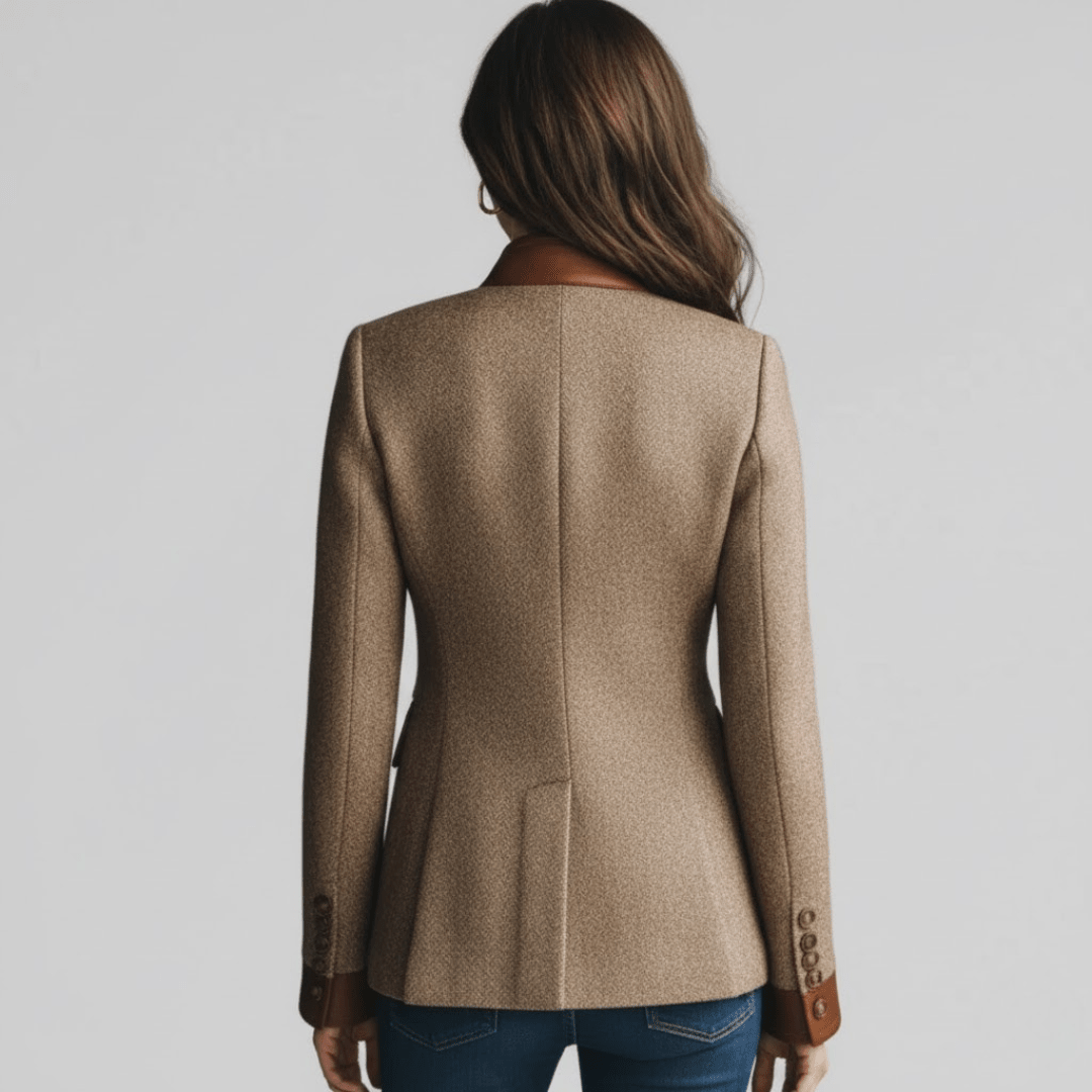 Women's Tailored Tweed Jacket with Contrast Trim - Mattia Cremasco