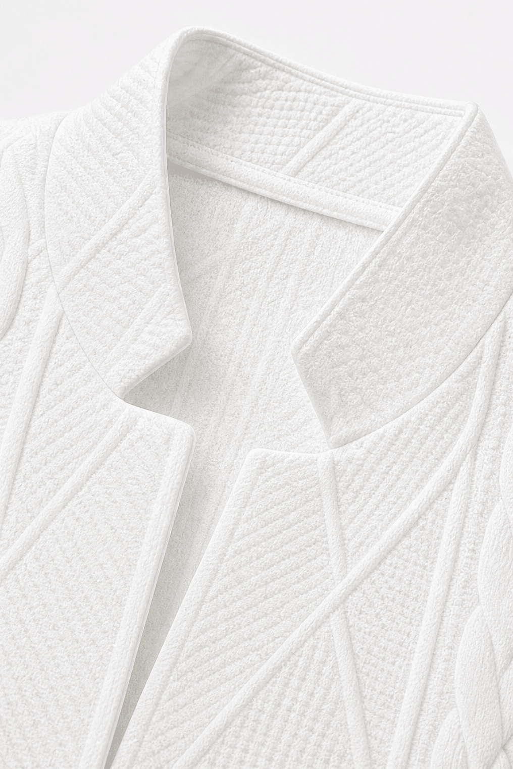 Women's Textured Knit Blazer with Stand Collar - Mattia Cremasco