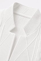 Women's Textured Knit Blazer with Stand Collar - Mattia Cremasco