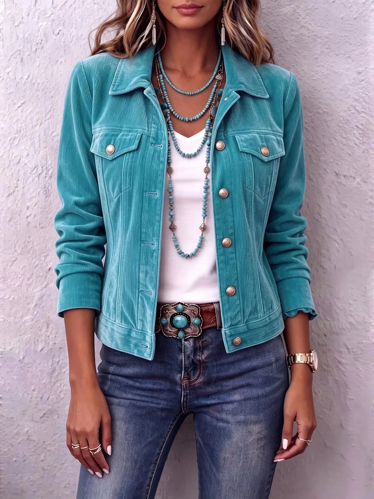Women's Vintage Wash Button-Front Shirt Jacket - Mattia Cremasco