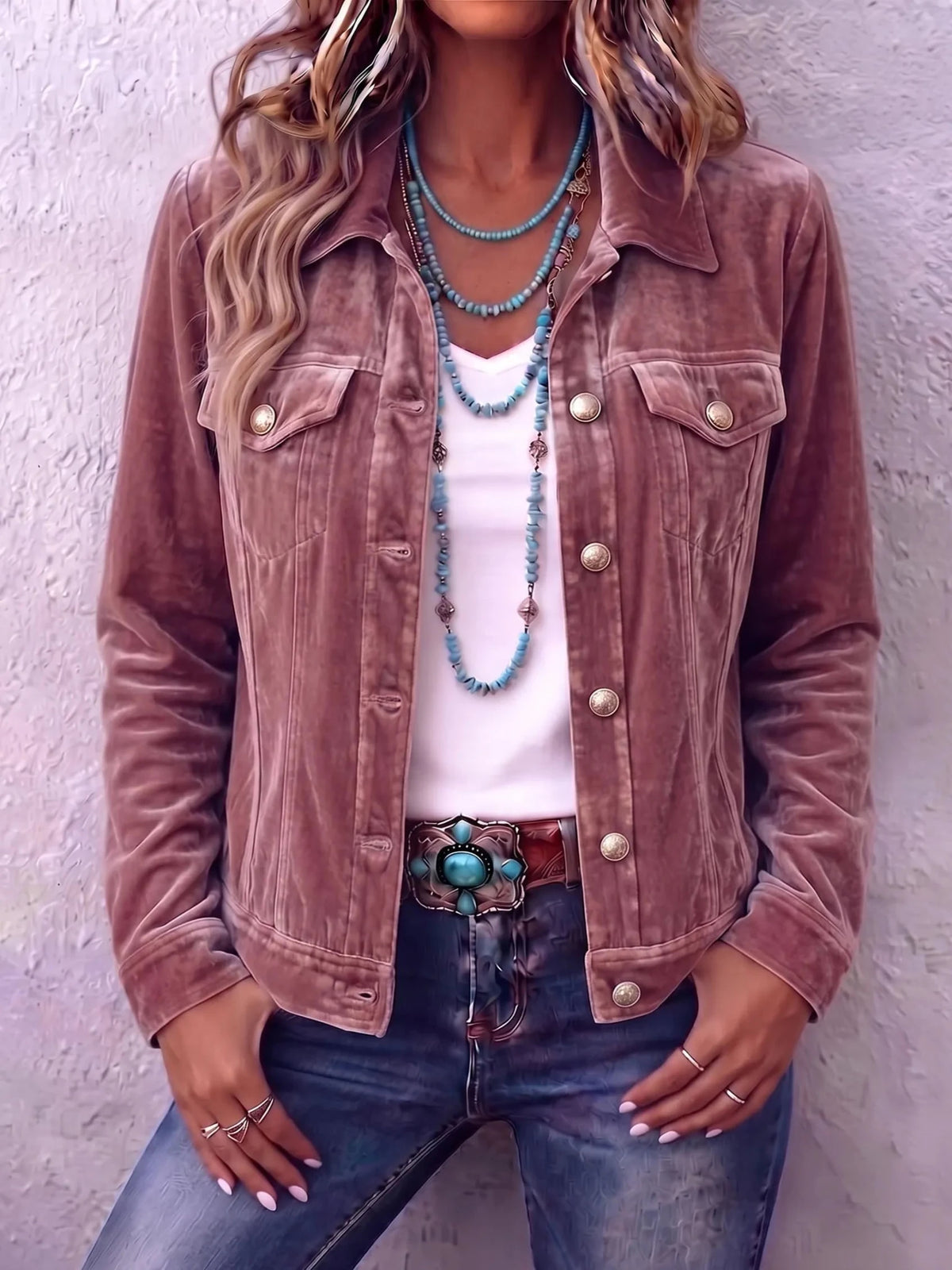 Women's Vintage Wash Button-Front Shirt Jacket - Mattia Cremasco
