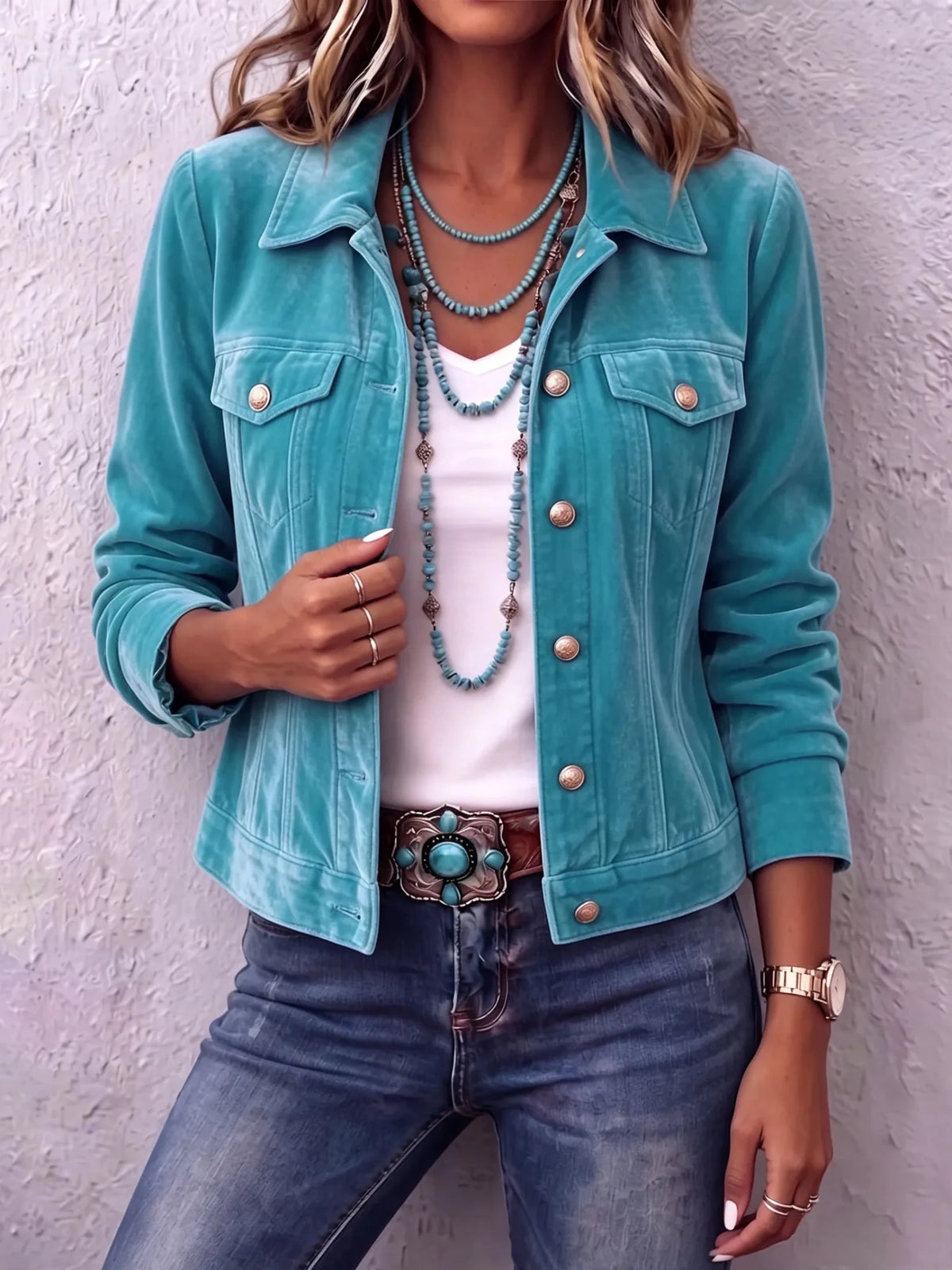 Women's Vintage Wash Button-Front Shirt Jacket - Mattia Cremasco