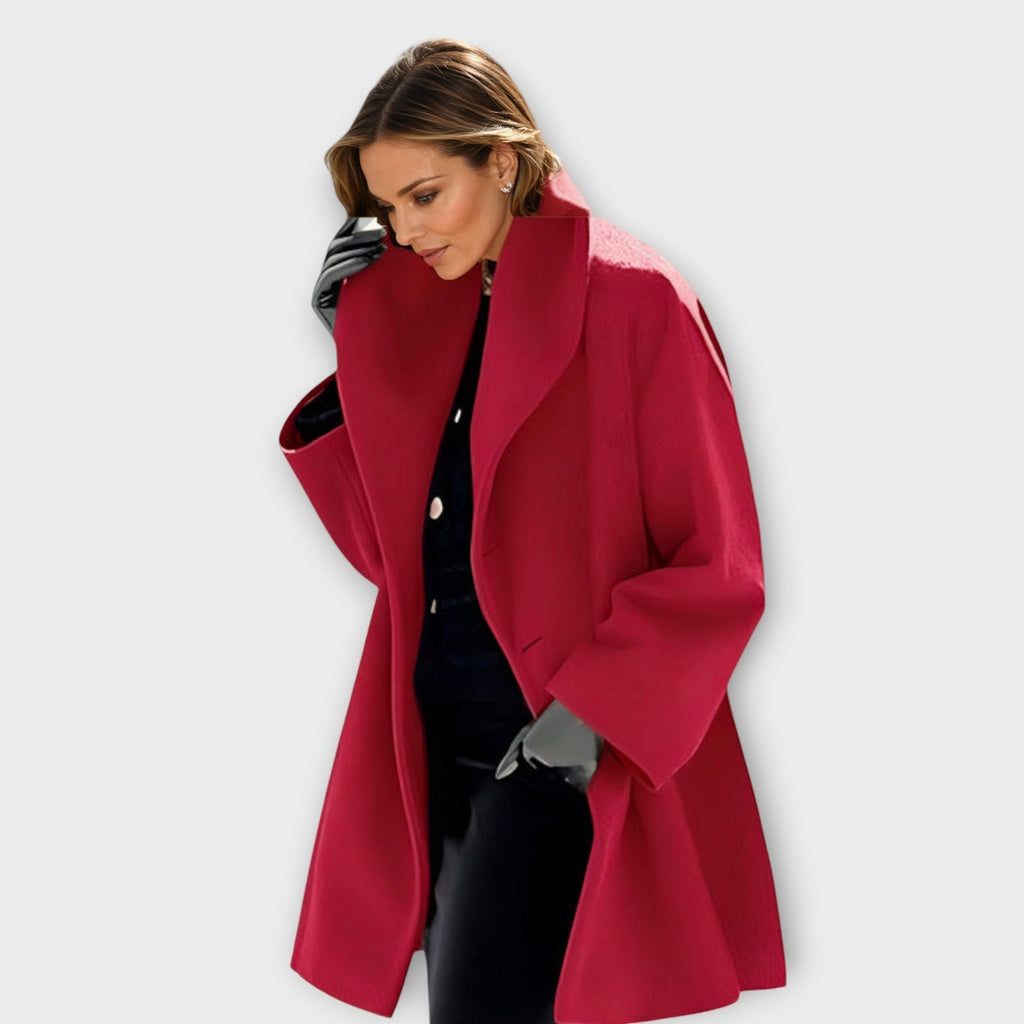 Women's Wool Open-Front Jacket with Shawl Collar - Mattia Cremasco