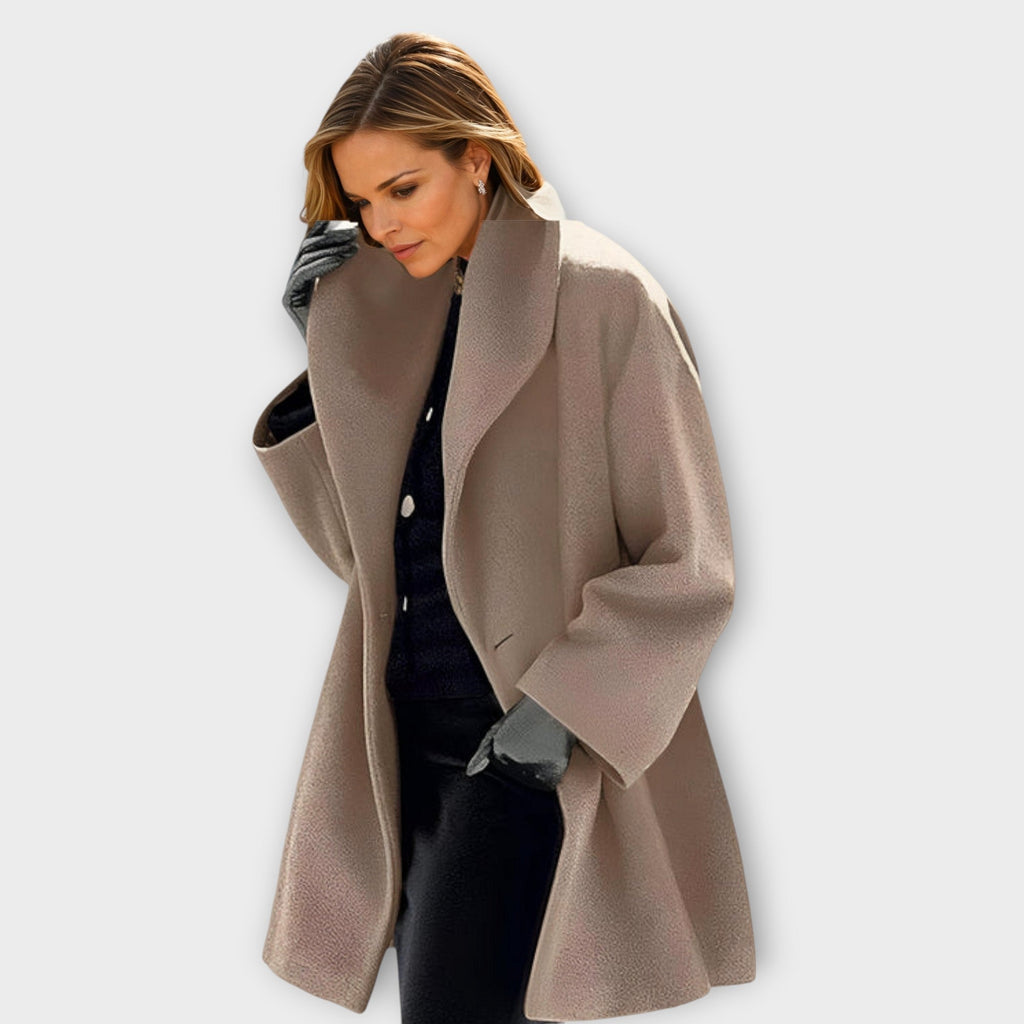 Women's Wool Open-Front Jacket with Shawl Collar - Mattia Cremasco
