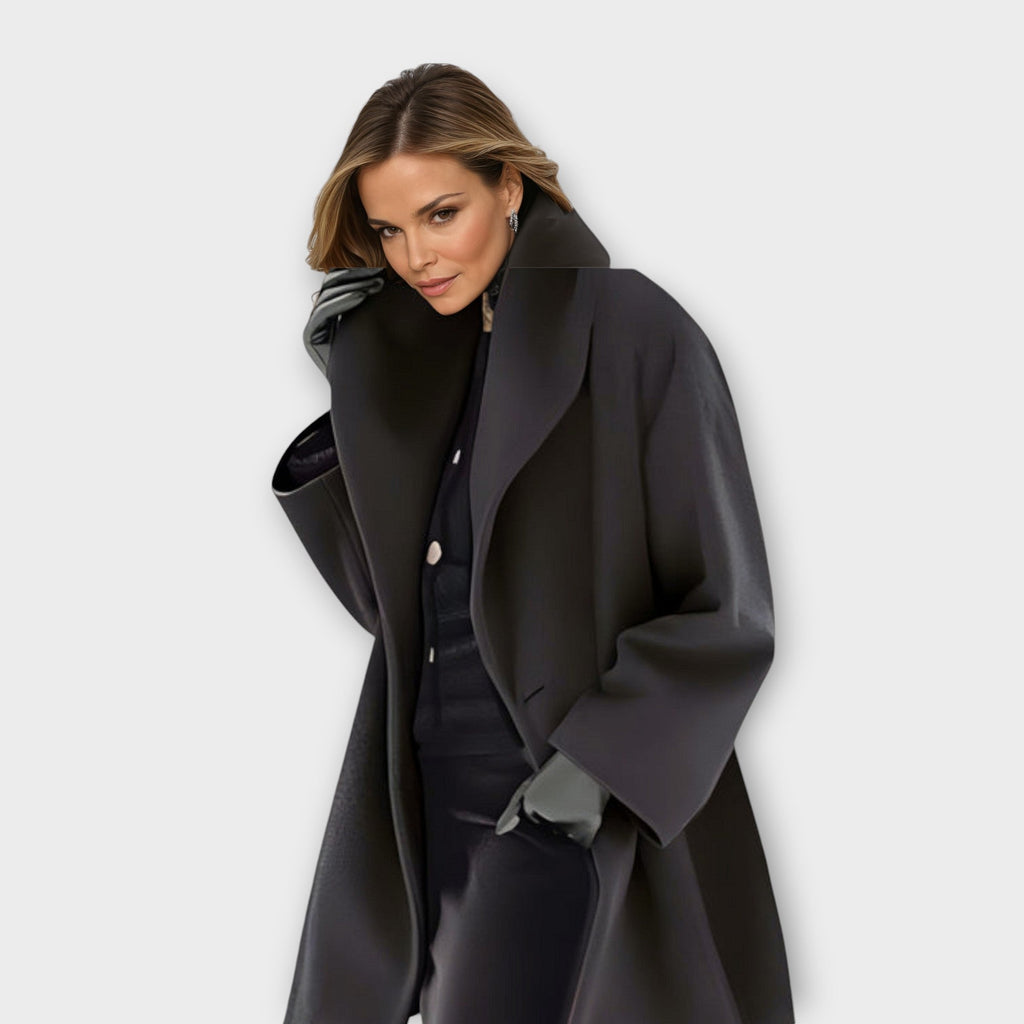 Women's Wool Open-Front Jacket with Shawl Collar - Mattia Cremasco