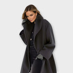 Women's Wool Open-Front Jacket with Shawl Collar - Mattia Cremasco