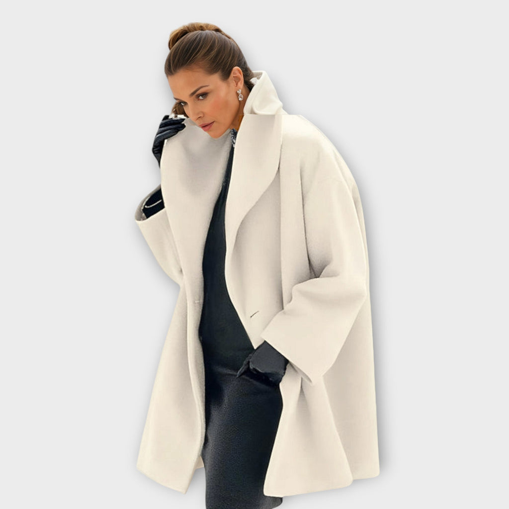 Women's Wool Open-Front Jacket with Shawl Collar - Mattia Cremasco