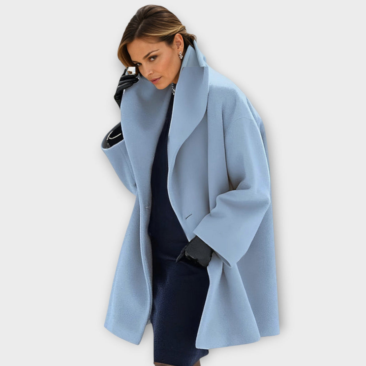 Women's Wool Open-Front Jacket with Shawl Collar - Mattia Cremasco